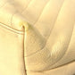 CHANEL CC Coco Mark V-Stitch Chevron Shoulder Tote Bag in Caviar Leather, Yellow