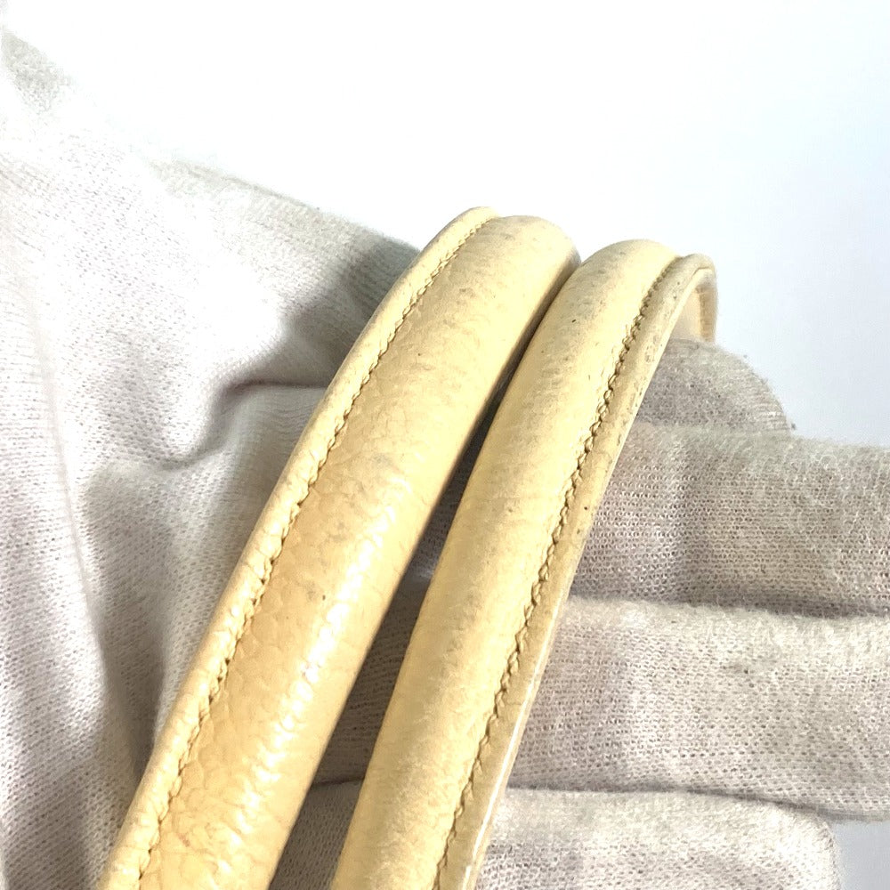 CHANEL CC Coco Mark V-Stitch Chevron Shoulder Tote Bag in Caviar Leather, Yellow