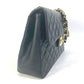 CHANEL A01094 CC Coco Mark Vintage Shoulder Bag, Deca Matelasse, 34cm, Double Chain, Lambskin, Black