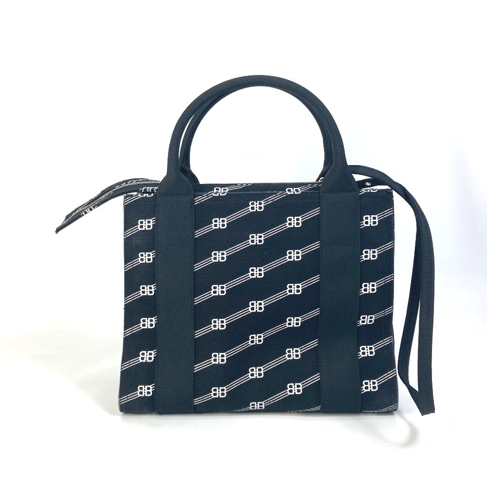 BALENCIAGA 620884 BB Trade S Tote Bag, Canvas Handbag, Women's, Black