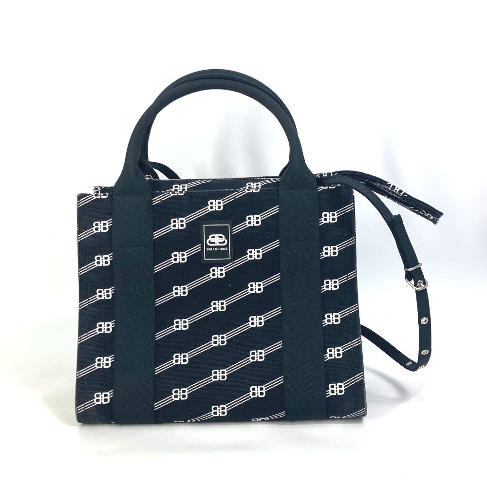 BALENCIAGA 620884 BB Trade S Tote Bag, Canvas Handbag, Women's, Black