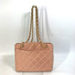 CHANEL CC Coco Mark Shoulder Bag, Matelasse Quilted Chain Tote Bag, Lambskin, Pink