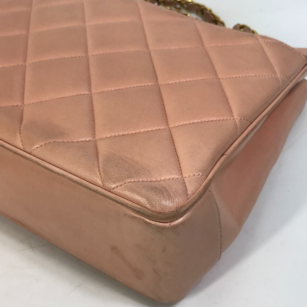 CHANEL CC Coco Mark Shoulder Bag, Matelasse Quilted Chain Tote Bag, Lambskin, Pink