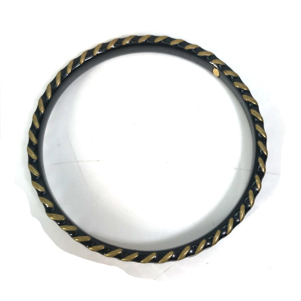 CHANEL Coco Mark CC Accessory Bracelet 97A Bangle Metal Women's Black