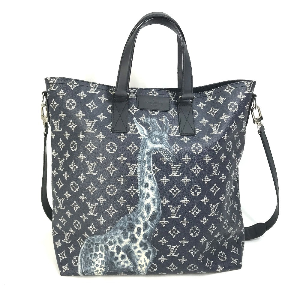 LOUIS VUITTON M54127 Monogram Savannah Jake &amp; Dinos Chapman 2-Way Shoulder Bag/Crossbody Tote Bag in Monogram Savannah Canvas, Navy