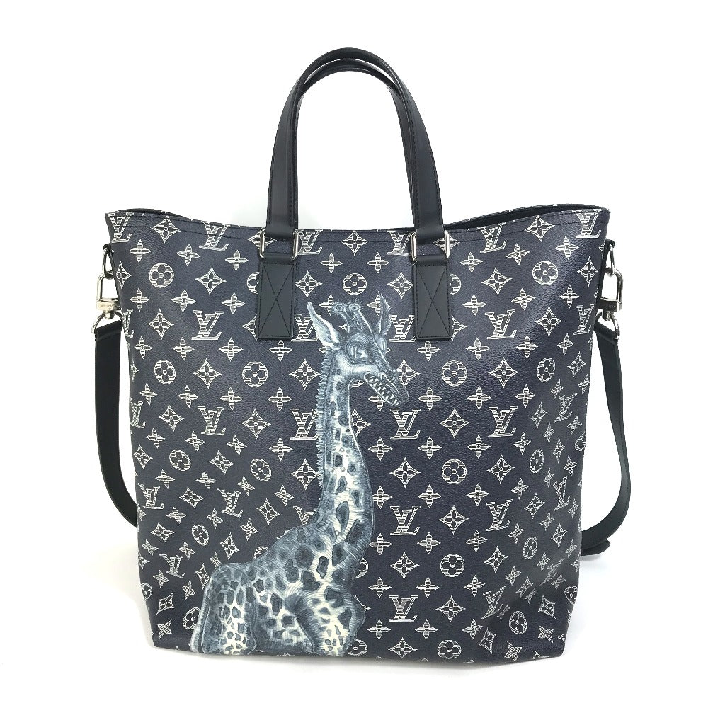 LOUIS VUITTON M54127 Monogram Savannah Jake &amp; Dinos Chapman 2-Way Shoulder Bag/Crossbody Tote Bag in Monogram Savannah Canvas, Navy