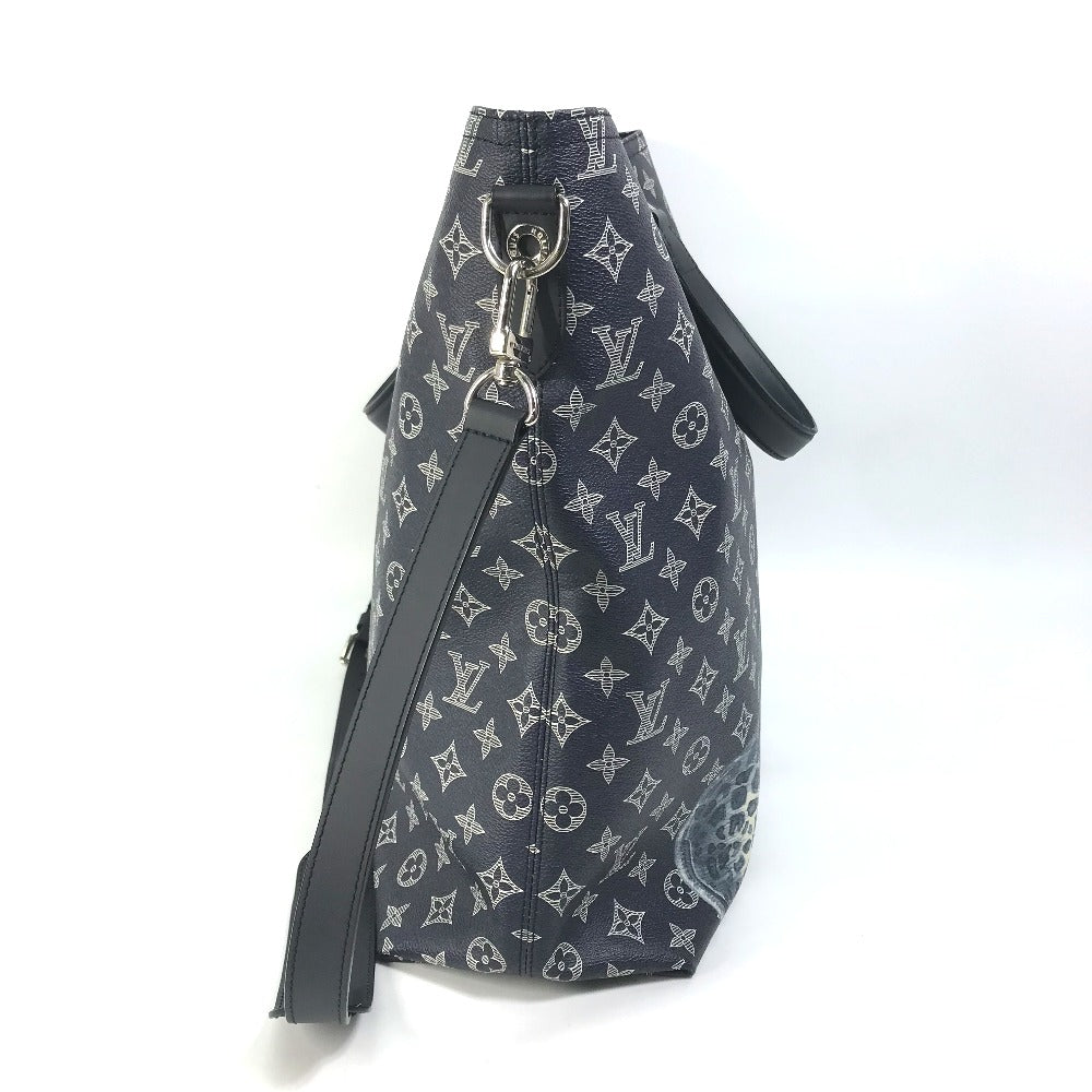 LOUIS VUITTON M54127 Monogram Savannah Jake &amp; Dinos Chapman 2-Way Shoulder Bag/Crossbody Tote Bag in Monogram Savannah Canvas, Navy