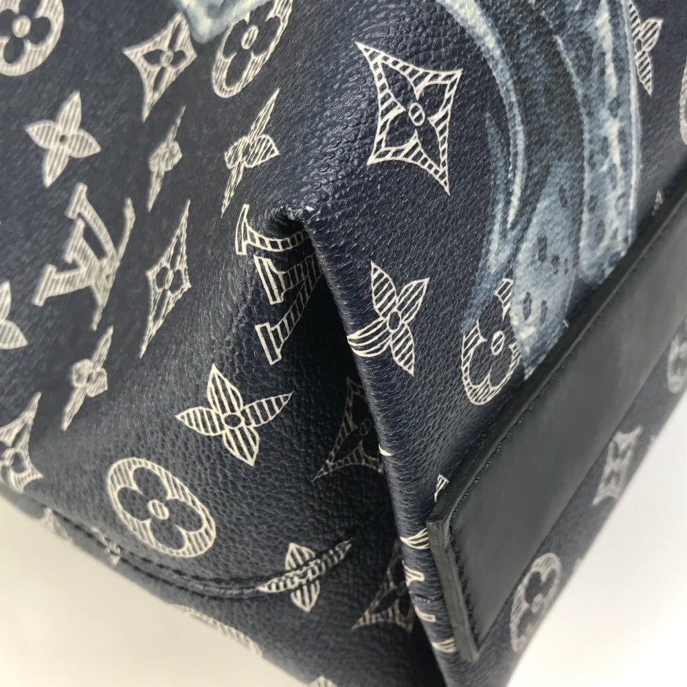 LOUIS VUITTON M54127 Monogram Savannah Jake &amp; Dinos Chapman 2-Way Shoulder Bag/Crossbody Tote Bag in Monogram Savannah Canvas, Navy