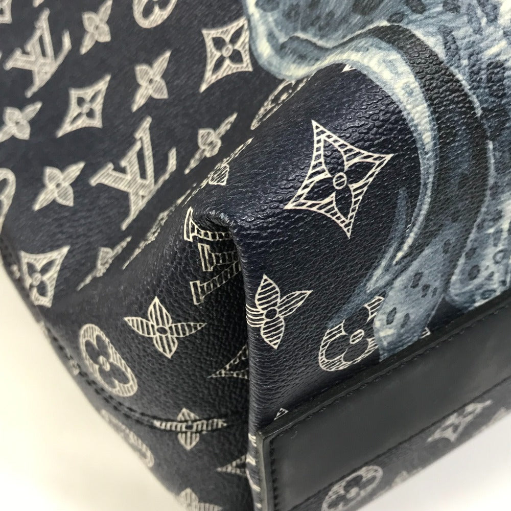 LOUIS VUITTON M54127 Monogram Savannah Jake &amp; Dinos Chapman 2-Way Shoulder Bag/Crossbody Tote Bag in Monogram Savannah Canvas, Navy