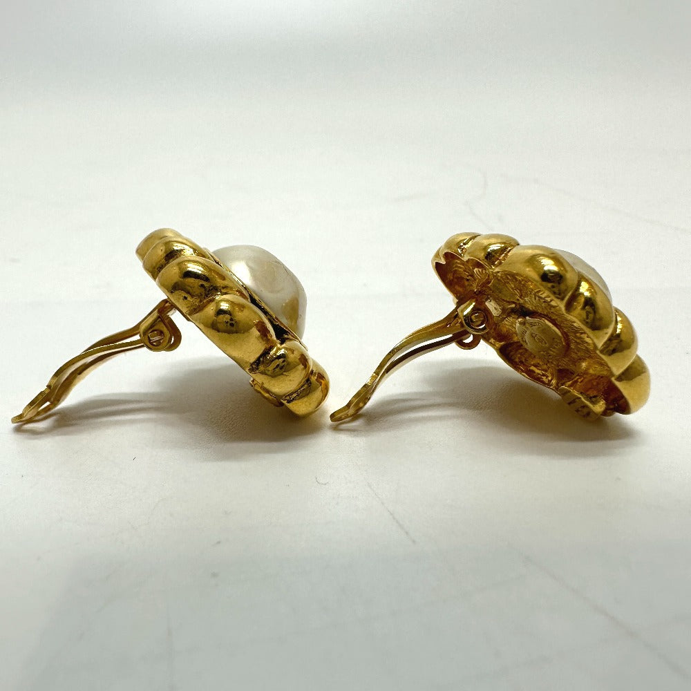 CHANEL Faux Pearl Earrings, Faux Pearl/GP, Women's, Gold