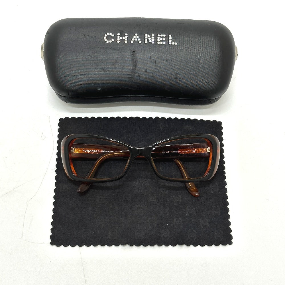 CHANEL 5071-B スター ココマーク メガネ 眼鏡 サングラス プラスチック レディース ブラウン