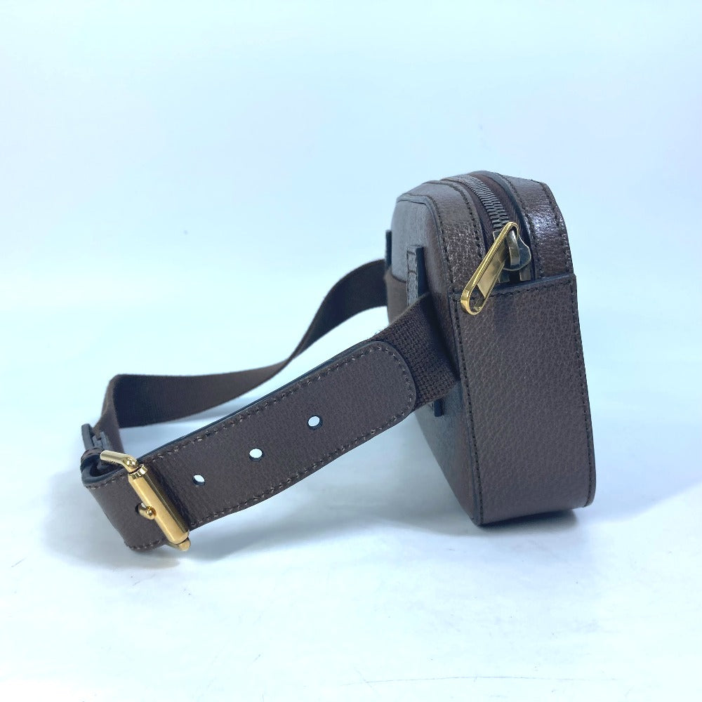 GUCCI 602695 Crossbody Bag, Belt Bag, 100th Anniversary Logo, Shoulder Bag, Body Bag, Leather, Men's, Brown