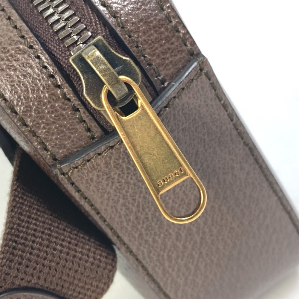 GUCCI 602695 Crossbody Bag, Belt Bag, 100th Anniversary Logo, Shoulder Bag, Body Bag, Leather, Men's, Brown