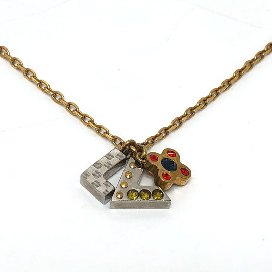 LOUIS VUITTON M67068 アクセサリー ラインストーン パンダンティフ ラブレターズ チェーン ネックレス メタル レディース ゴールド