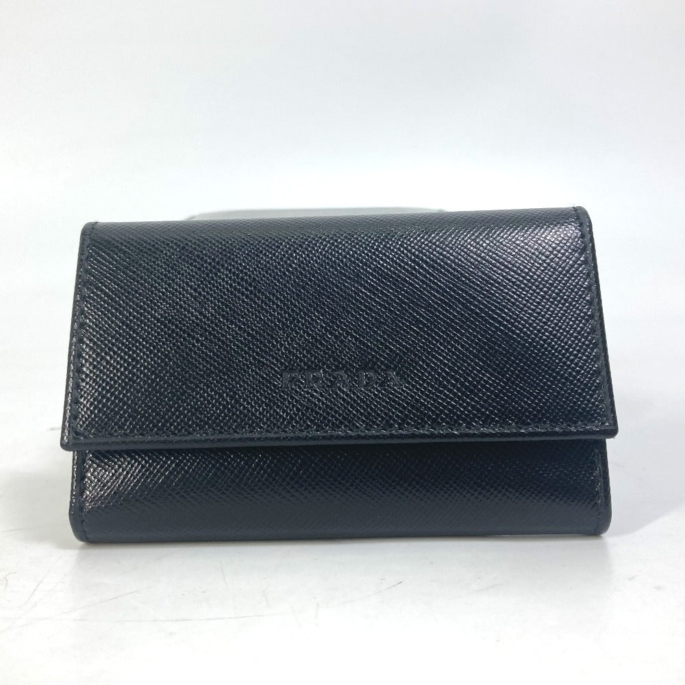 PRADA M25U Key Logo 6-Key Case in Saffiano Leather, Men's Black