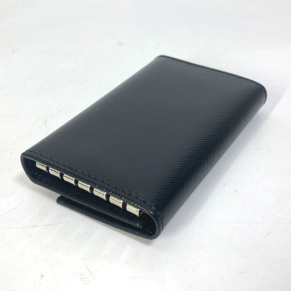 PRADA M25U Key Logo 6-Key Case in Saffiano Leather, Men's Black