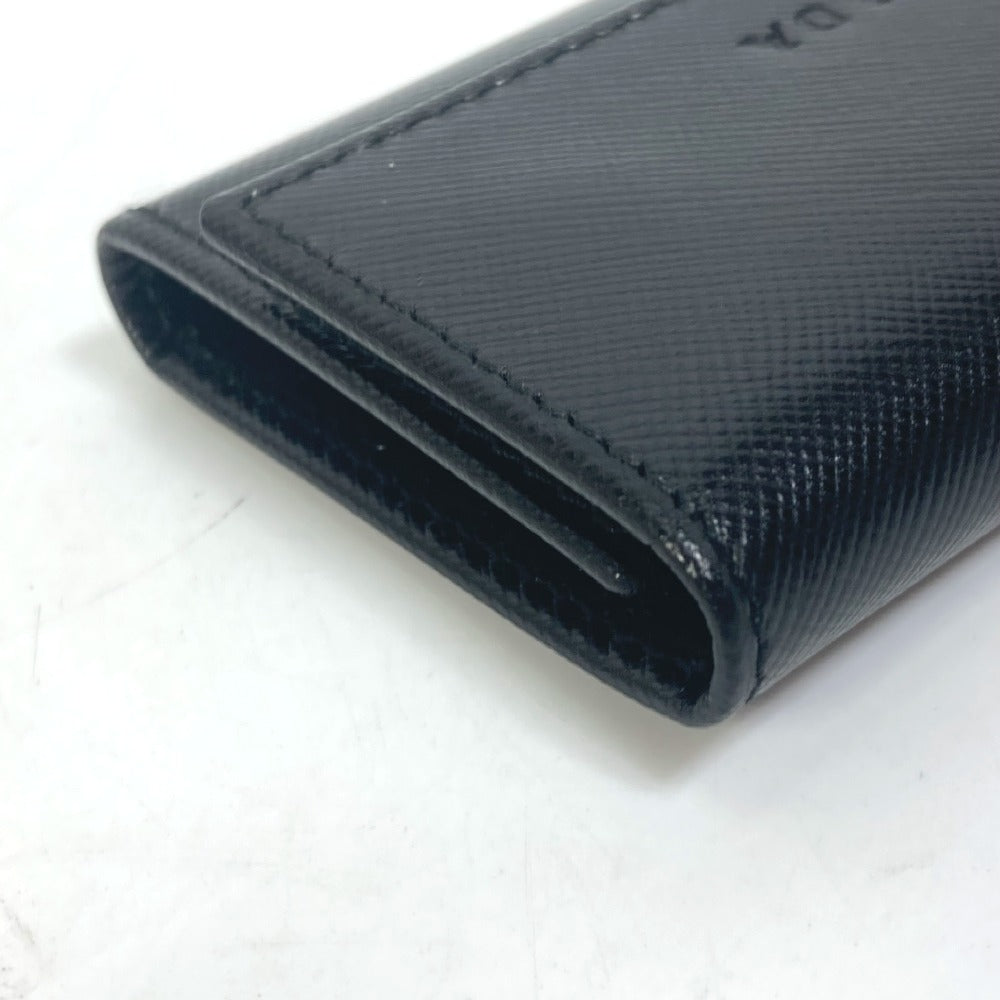 PRADA M25U Key Logo 6-Key Case in Saffiano Leather, Men's Black