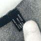 GUCCI フリンジ ロゴ GG ストライプ マフラー ウール レディース グレー