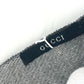 GUCCI フリンジ ロゴ GG ストライプ マフラー ウール レディース グレー
