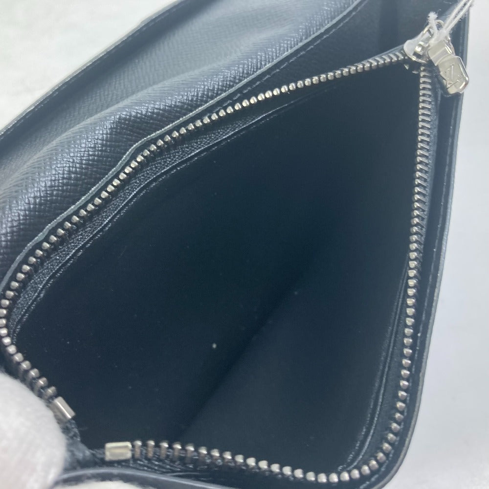 LOUIS VUITTON M61697 Monogram Eclipse Portefeuille Brazza Bifold Long Wallet in Monogram Eclipse Canvas, Men's, Black