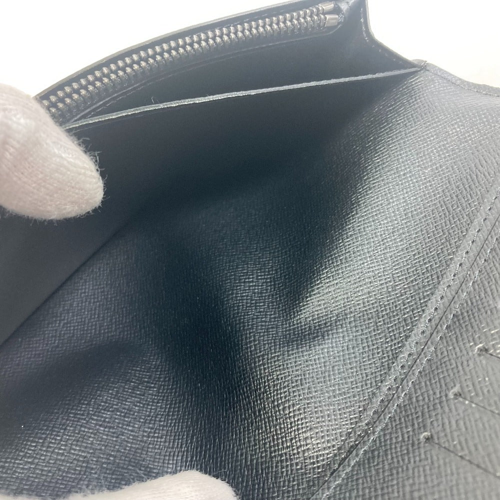 LOUIS VUITTON M61697 Monogram Eclipse Portefeuille Brazza Bifold Long Wallet in Monogram Eclipse Canvas, Men's, Black