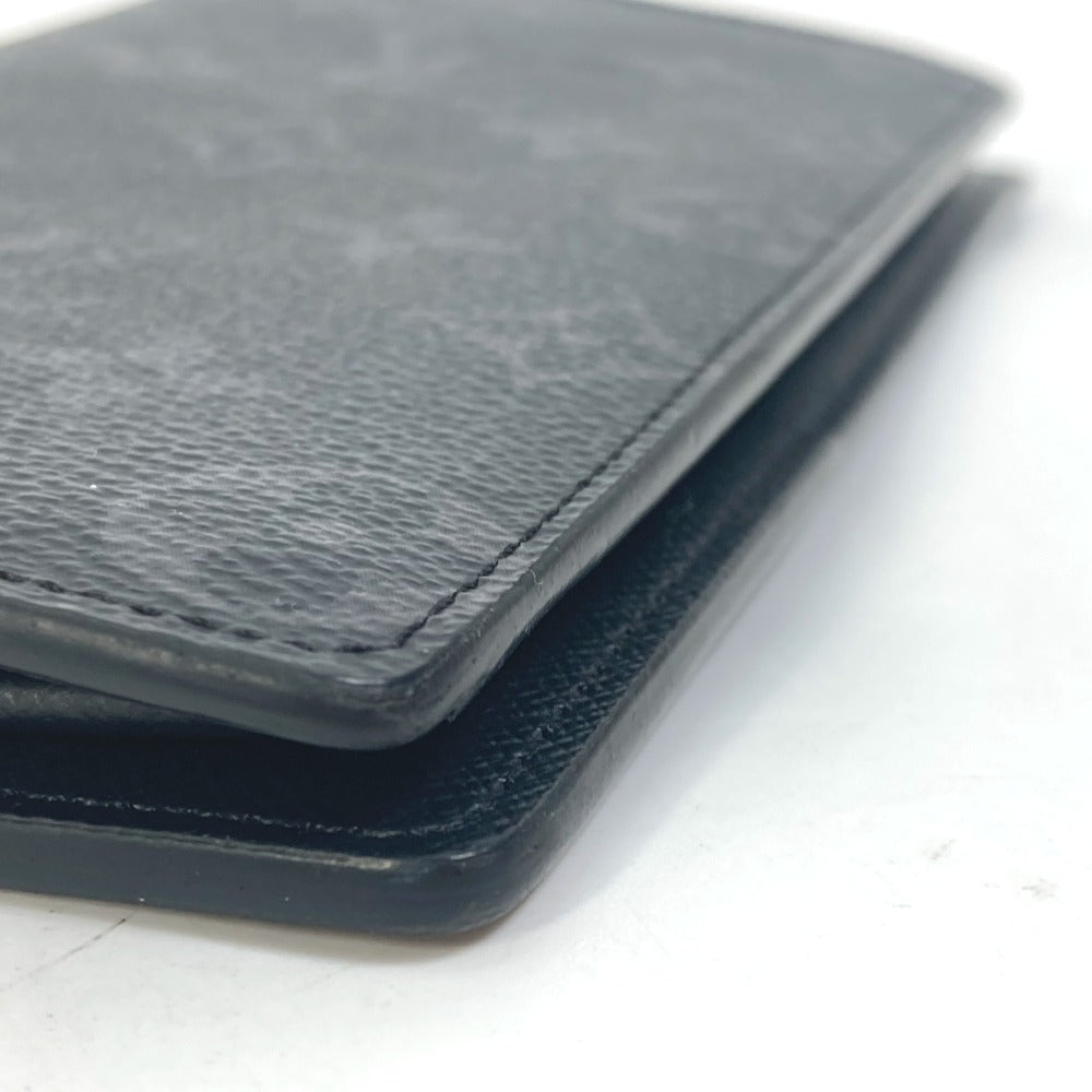 LOUIS VUITTON M61697 Monogram Eclipse Portefeuille Brazza Bifold Long Wallet in Monogram Eclipse Canvas, Men's, Black