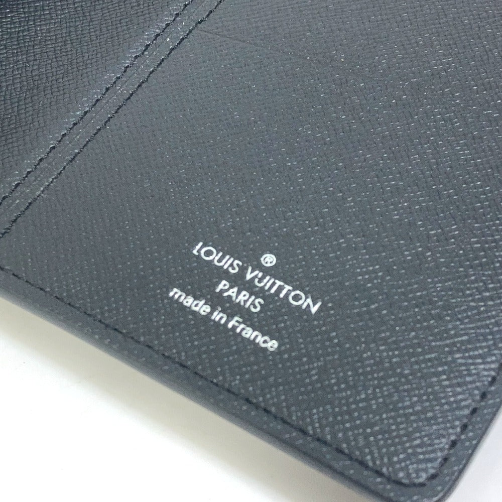 LOUIS VUITTON M61697 Monogram Eclipse Portefeuille Brazza Bifold Long Wallet in Monogram Eclipse Canvas, Men's, Black