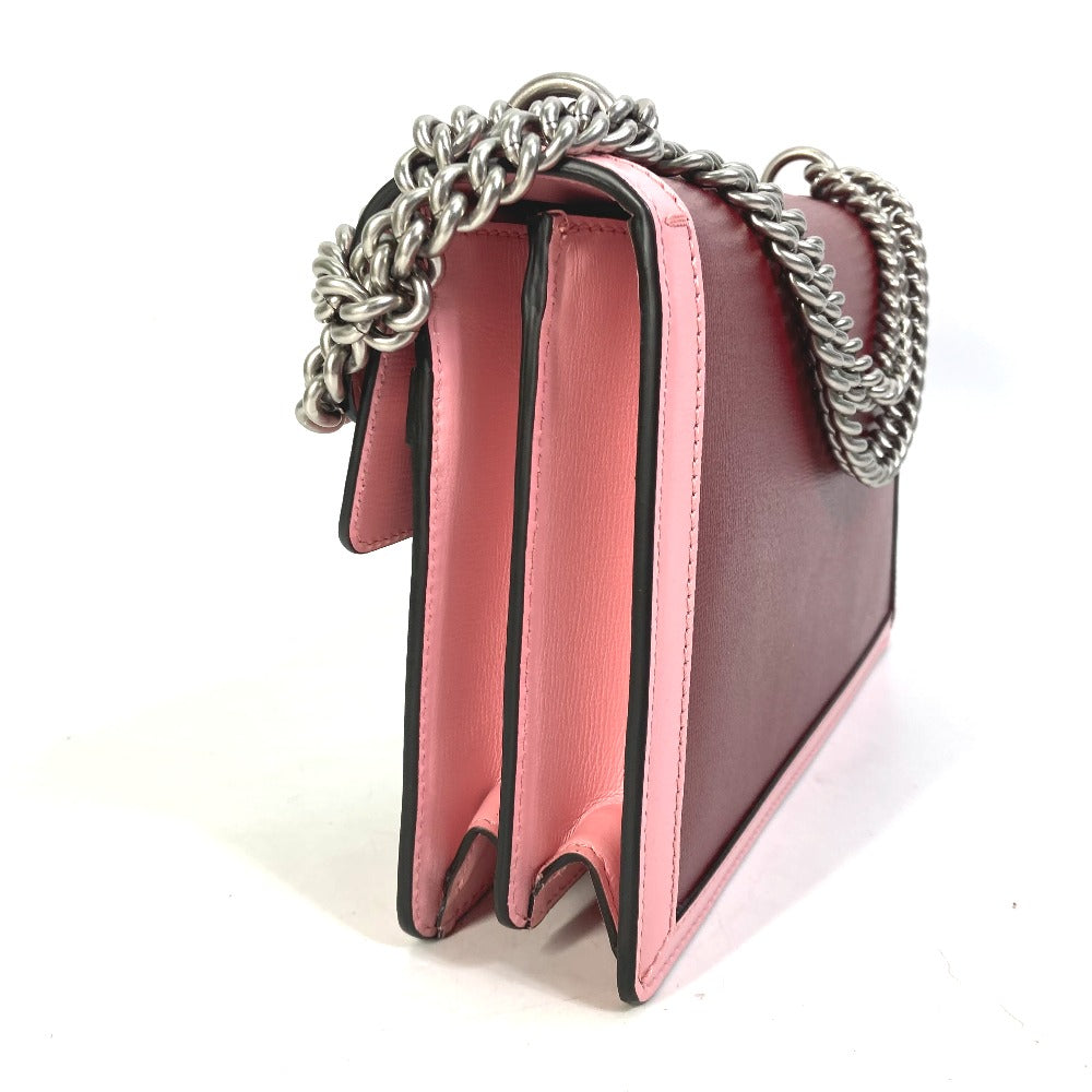 GUCCI 400249 Two-Tone Dionysus Chain Shoulder Bag in Pink Leather