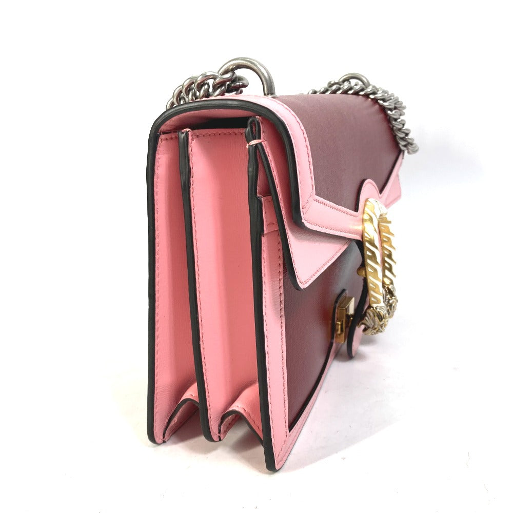 GUCCI 400249 Two-Tone Dionysus Chain Shoulder Bag in Pink Leather