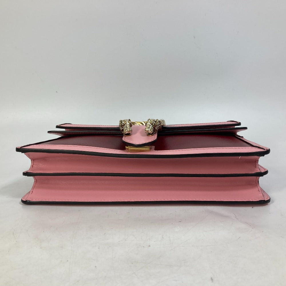 GUCCI 400249 Two-Tone Dionysus Chain Shoulder Bag in Pink Leather