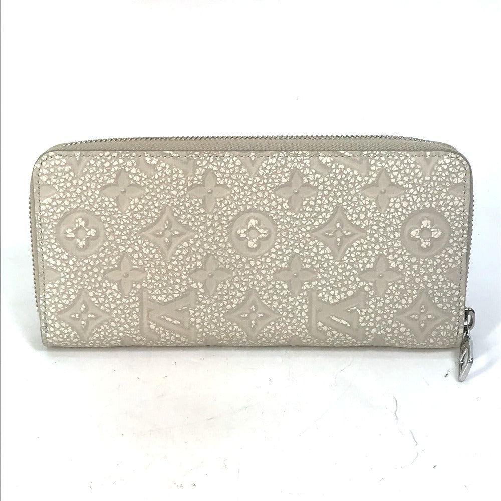 LOUIS VUITTON M81573 Taurillon Climbing Zippy Wallet Vertical Round Zipper Long Wallet in Taurillon Leather, Men's, Chalk White