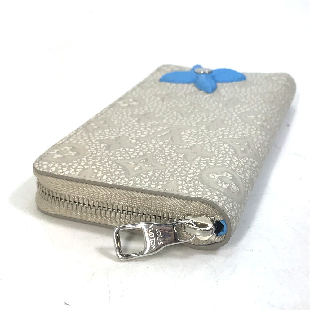 LOUIS VUITTON M81573 Taurillon Climbing Zippy Wallet Vertical Round Zipper Long Wallet in Taurillon Leather, Men's, Chalk White