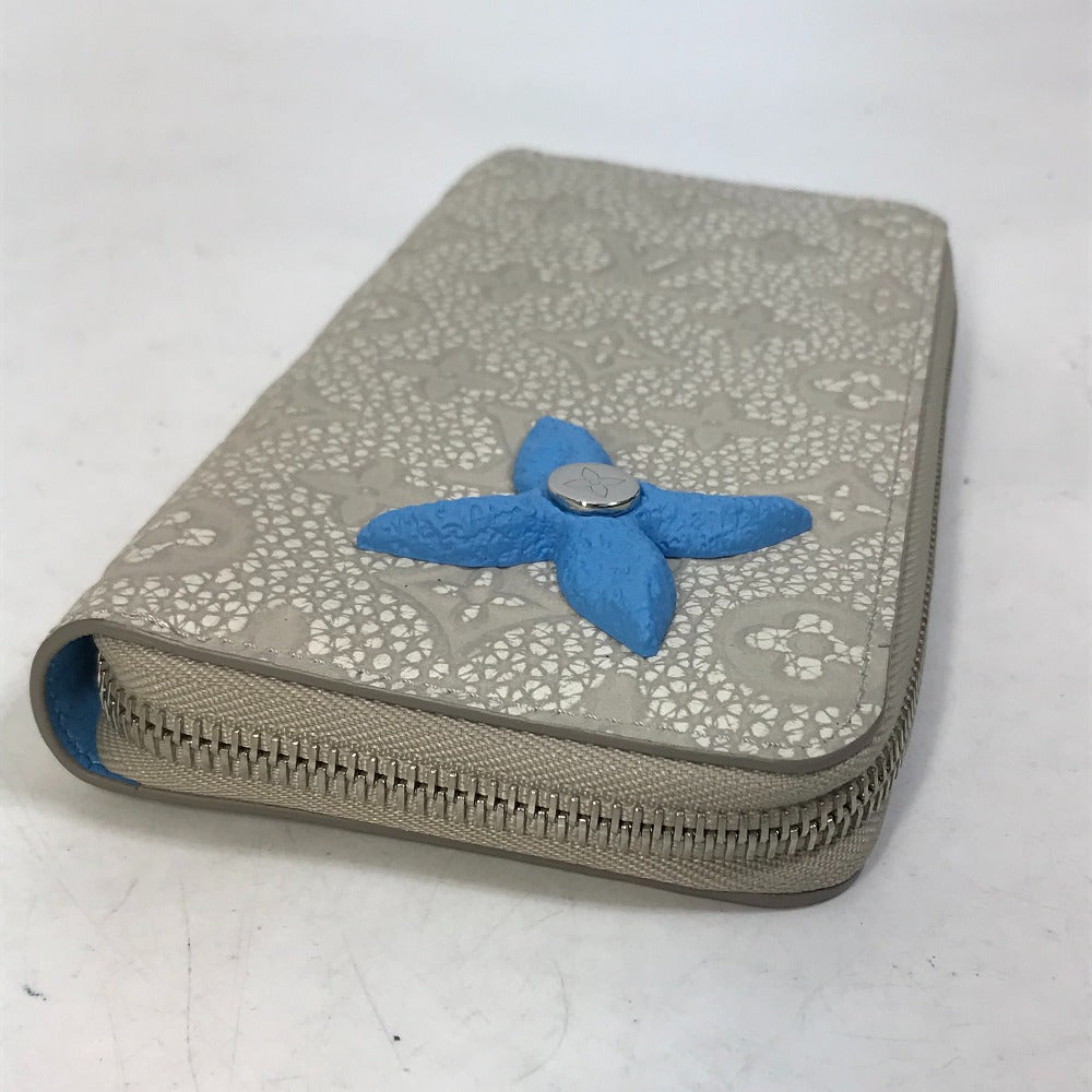 LOUIS VUITTON M81573 Taurillon Climbing Zippy Wallet Vertical Round Zipper Long Wallet in Taurillon Leather, Men's, Chalk White