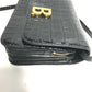 BALENCIAGA 592898 2-Way Clutch Bag, Pouch, B Logo, Quilted, Crossbody Bag, Shoulder Bag, Embossed Leather, Women's, Black