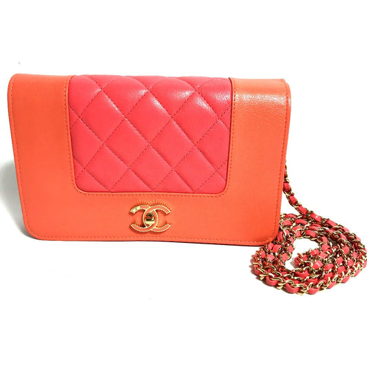CHANEL A80972 CC ココマーク マトラッセ バイカラー マドモアゼル チェーンウォレット 長財布 斜め掛け カバン ポシェット ショルダーバッグ レザー レディース ピンク