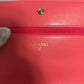 CHANEL A80972 CC Coco Mark Matelasse Two-Tone Mademoiselle Chain Wallet, Long Wallet, Crossbody Bag, Pochette, Shoulder Bag, Leather, Women's, Pink