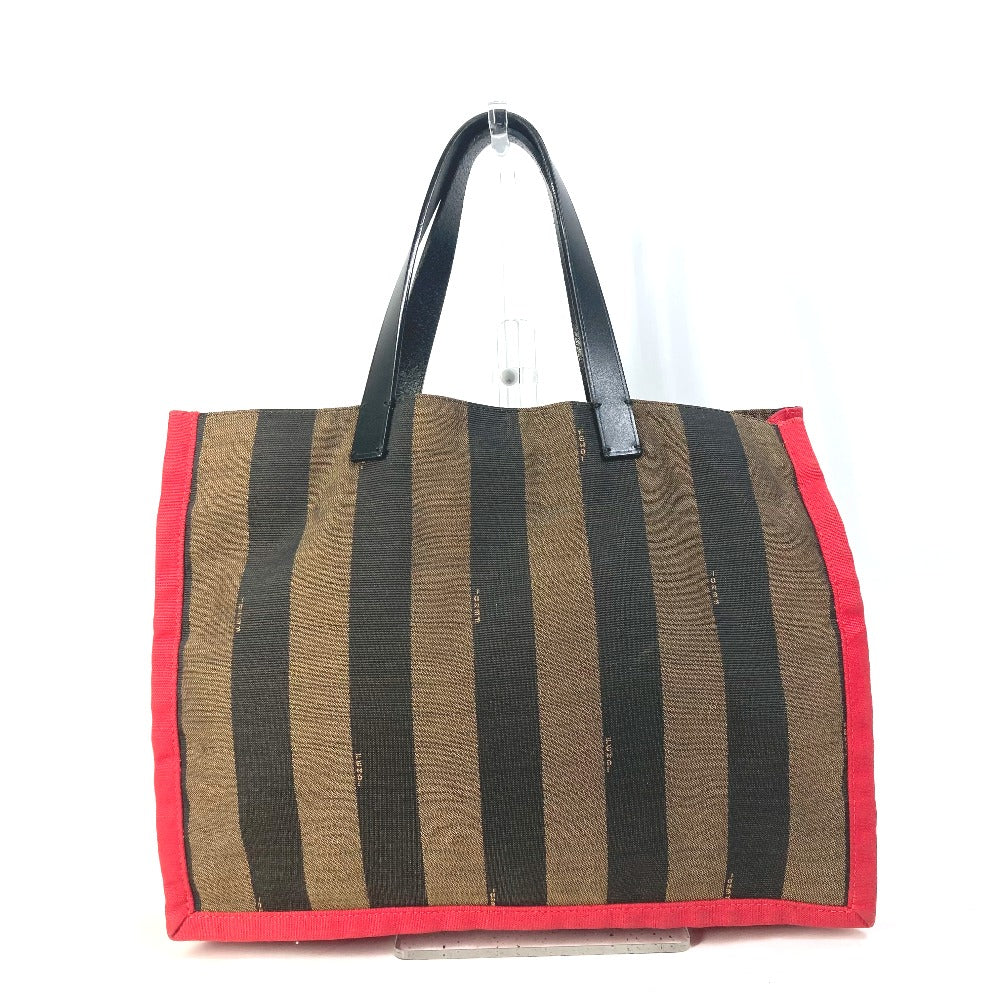 FENDI 8BH252 Shoulder Bag, Pecan Tote Bag with Pouch, Leather/Canvas, Brown, Men's