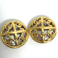 CHANEL 93P CC Coco Mark 4-Row Round Vintage Earrings in Gold