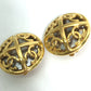 CHANEL 93P CC Coco Mark 4-Row Round Vintage Earrings in Gold