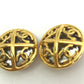 CHANEL 93P CC Coco Mark 4-Row Round Vintage Earrings in Gold