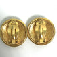 CHANEL 93P CC Coco Mark 4-Row Round Vintage Earrings in Gold