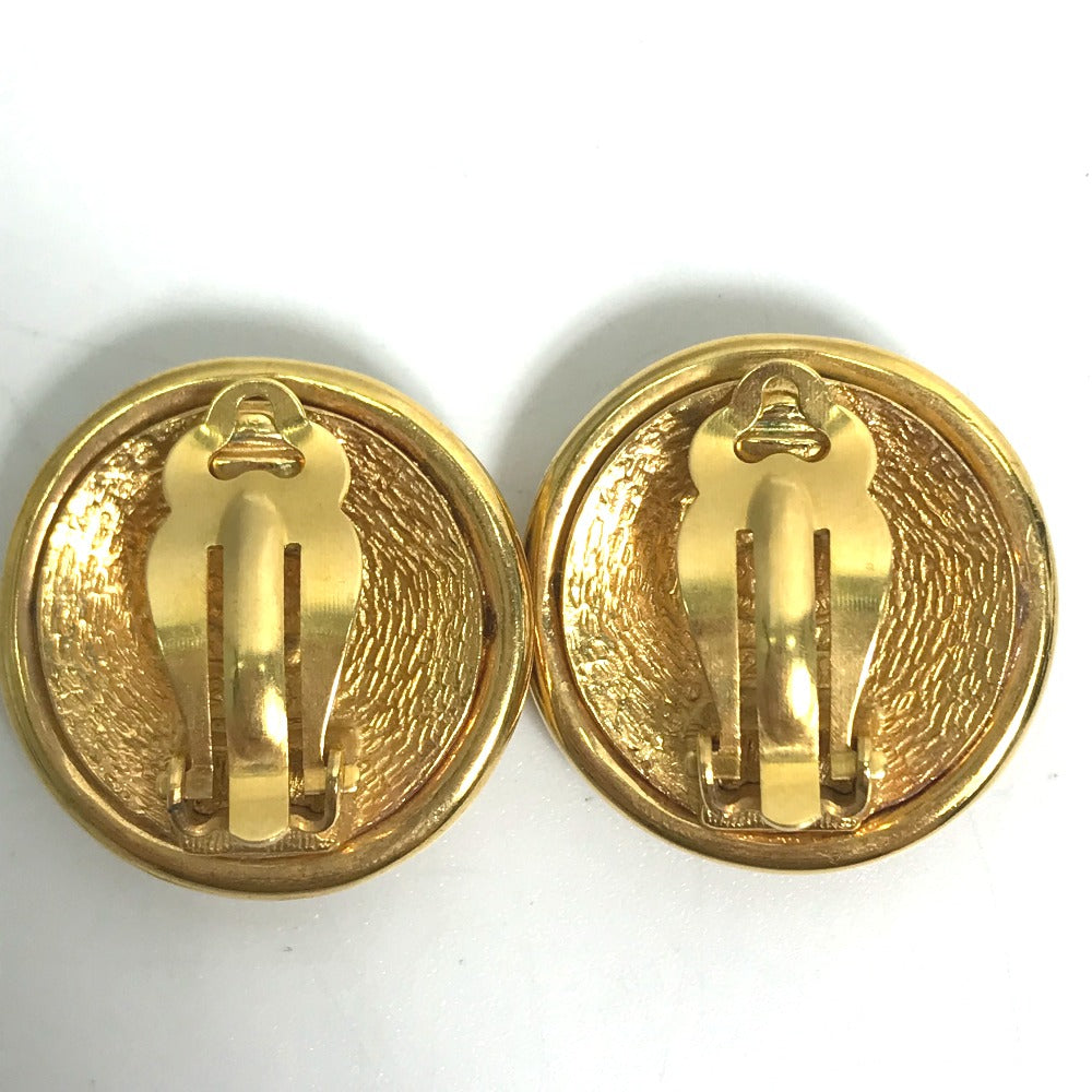 CHANEL 93P CC Coco Mark 4-Row Round Vintage Earrings in Gold
