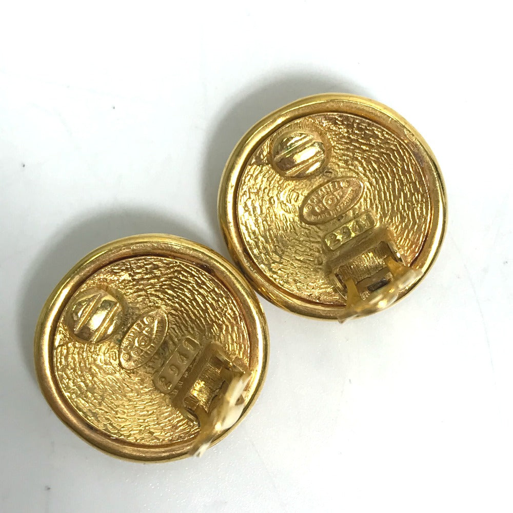 CHANEL 93P CC Coco Mark 4-Row Round Vintage Earrings in Gold