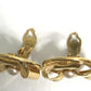 CHANEL Vintage Faux Pearl Ribbon Round CC Coco Mark Earrings in Metal, Gold
