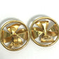 CHANEL Vintage Faux Pearl Ribbon Round CC Coco Mark Earrings in Metal, Gold