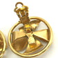 CHANEL Vintage Faux Pearl Ribbon Round CC Coco Mark Earrings in Metal, Gold