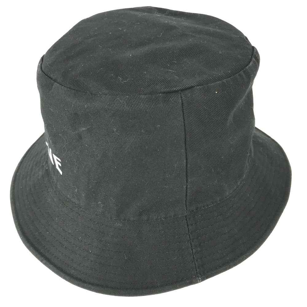 CELINE AU5B968P Men's Bucket Hat with Logo, Cotton, Black