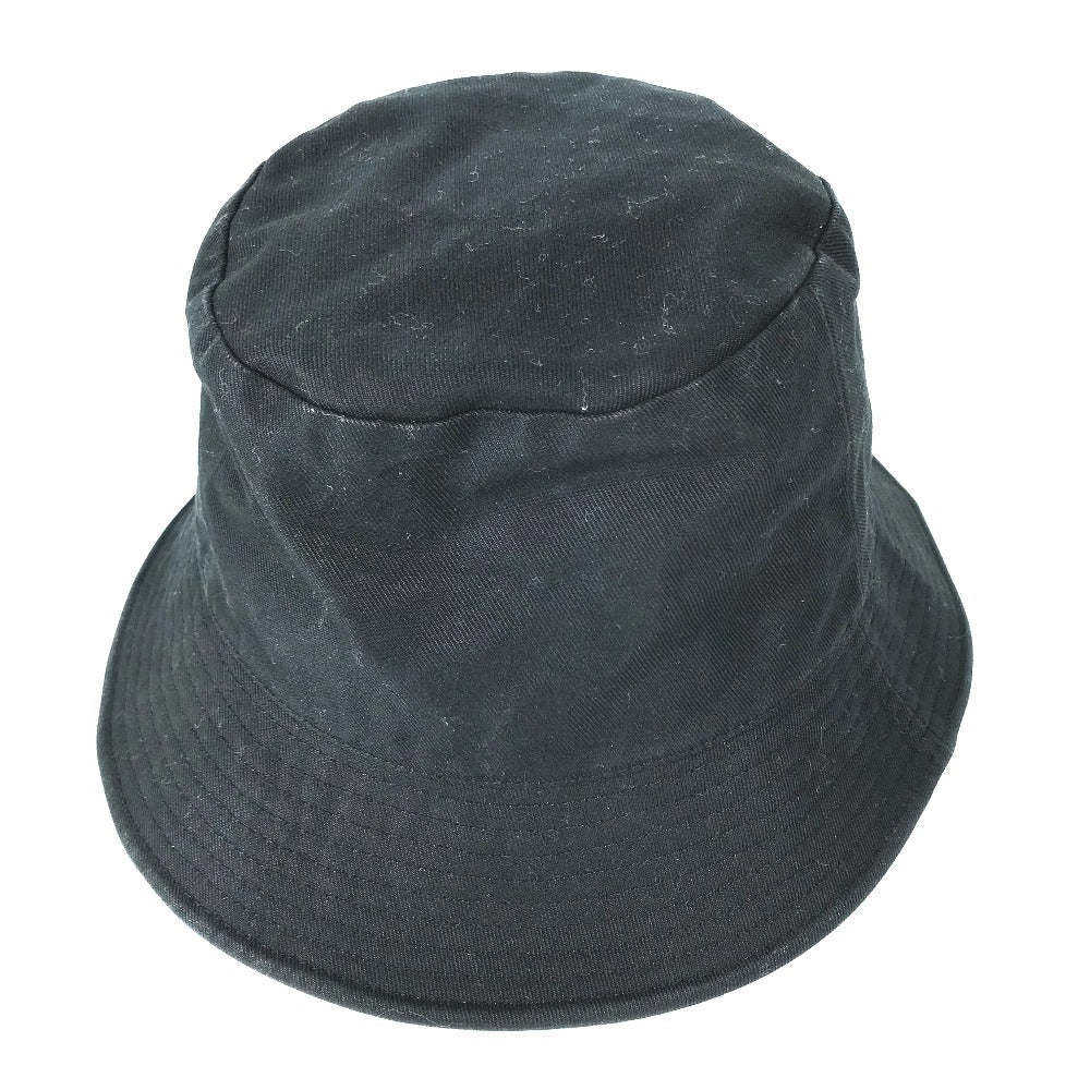 CELINE AU5B968P Men's Bucket Hat with Logo, Cotton, Black