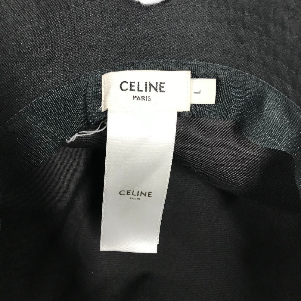 CELINE AU5B968P Men's Bucket Hat with Logo, Cotton, Black