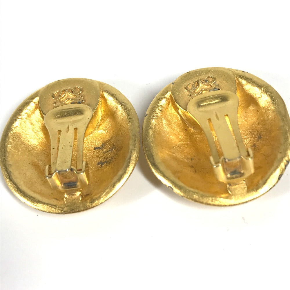 LOEWE Vintage Anagram Earrings, Metal, Women's, Gold